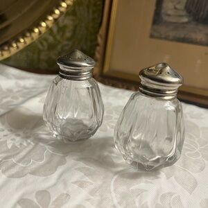 Vintage Glass Salt and Pepper Shakers